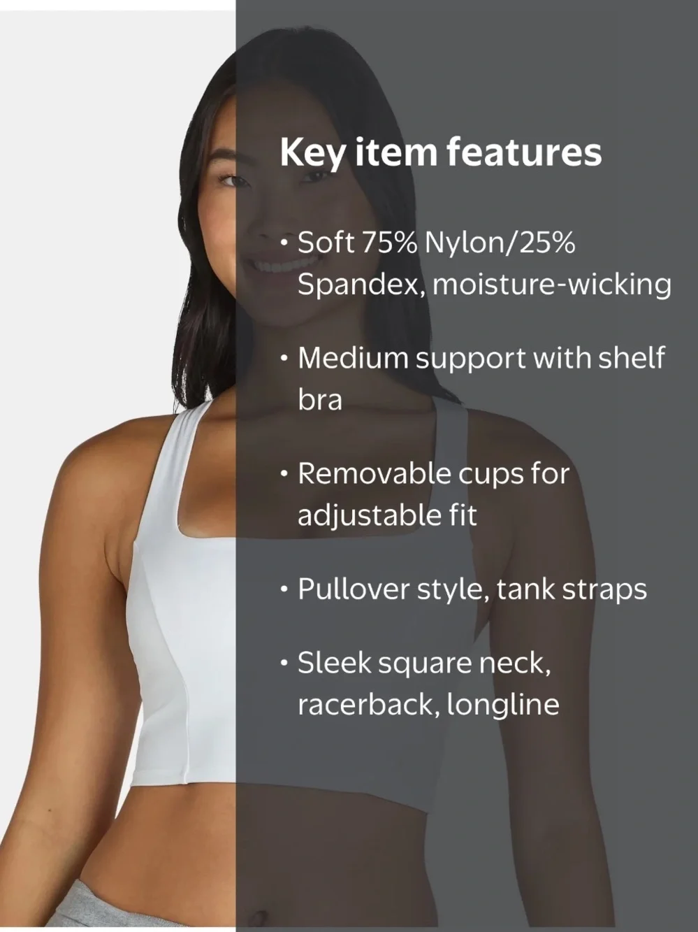 Plus Size White Racerback Sports Bra